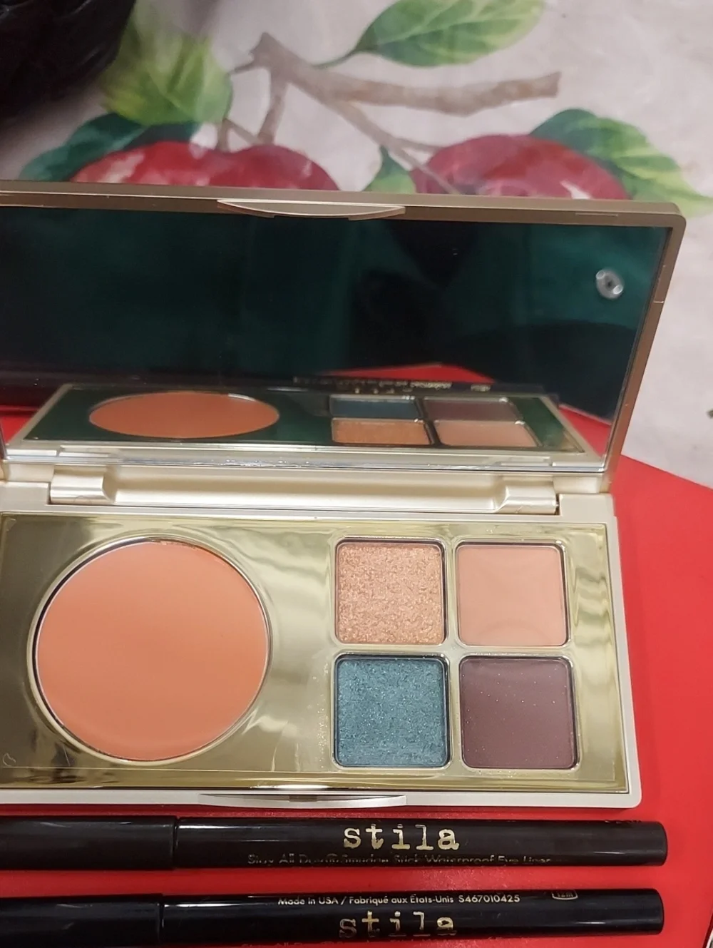 🧡🤎Stila Color Cocktail Travel Palette – Sunset Also 2 Eyeliners
